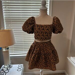 Buddy Love Black and Brown Textured Skirt